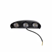Черна външна LED лампа 6W студена светлина