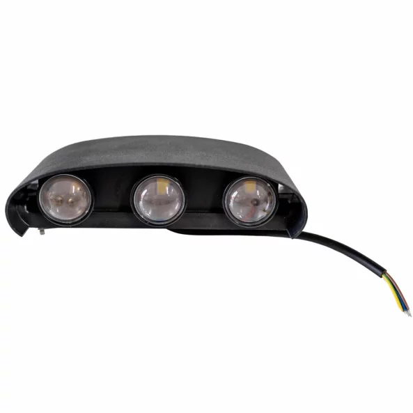 Черна външна LED лампа 6W студена светлина