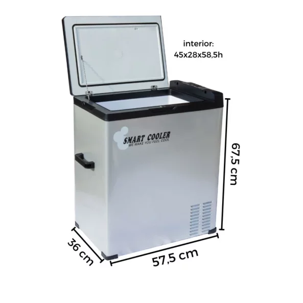Комплект автохладилник с компресор Smart Cooler 75L, 12/24/220V, с LCD дисплей и Bluetooth, включен 220V трансформатор, включена зелена такса + термоизолационен защитен калъф