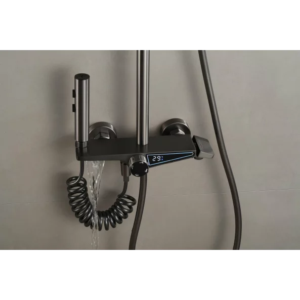 Set de duș multifuncțional cu termostat si afișaj electronic