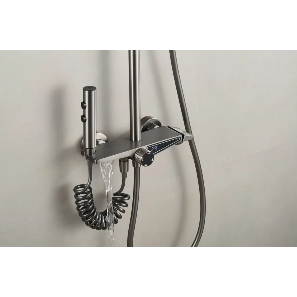 Set de duș multifuncțional cu termostat si afișaj electronic