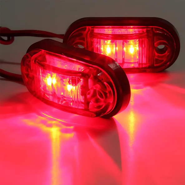 Червени маркиращи светлини P.TIP57ROSU-OFF ROAD: 12V-24V / IP67 Водоустойчиви