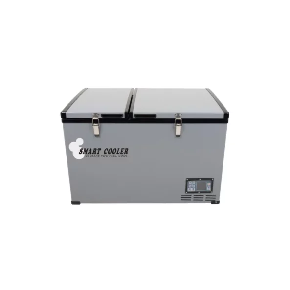 Frigider auto cu compresor smart cooler 12/24 V +220 V, capacitate 100L, cu bluetooth si zonă dublă de răcire, taxa verde inclusă