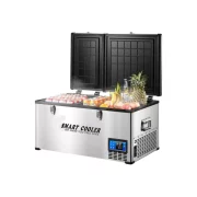 Frigider auto cu compresor smart cooler 12/24V +220 V, capacitate 80L, cu bluetooth si zonă dublă de răcire, taxa verde inclusă