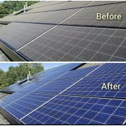 Perie simpla de curatat panouri fotovoltaice cu cablu de alimentare, motor fara perii si maner telescopic pana la 7.5 m