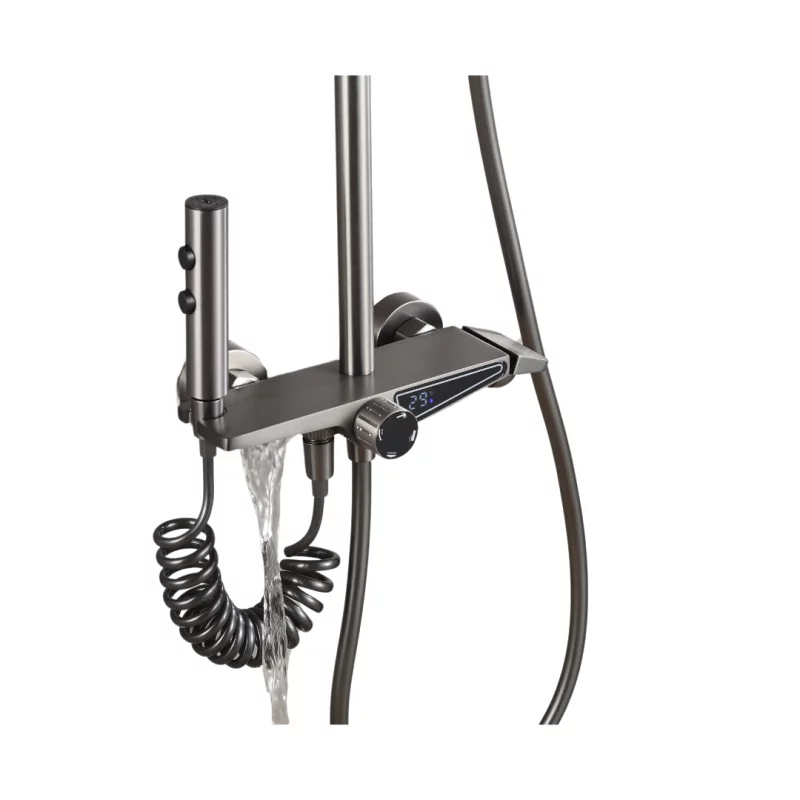 Set de duș multifuncțional cu termostat si afișaj electronic