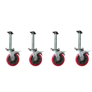 Set 4 roți schela otel cu frana 6 inch (145MM)