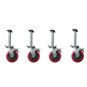 Set 4 roți schela otel cu frana 6 inch (145MM)