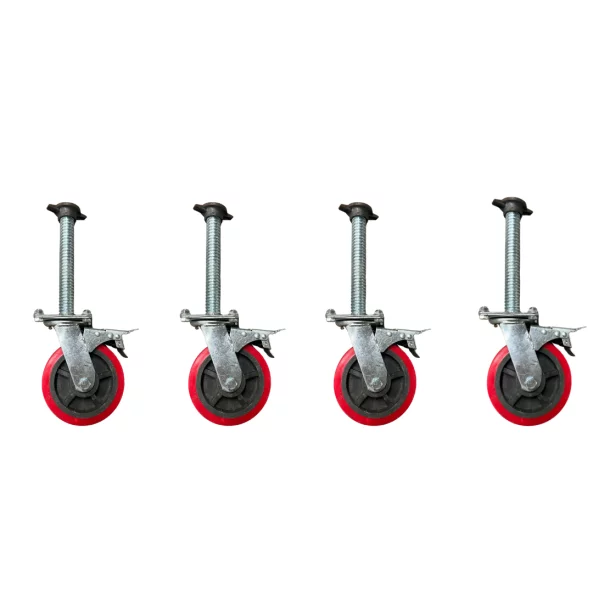 Set 4 roți schela otel cu frana 6 inch (145MM)