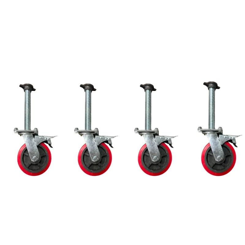 Set 4 roți schela otel cu frana 6 inch (145MM)