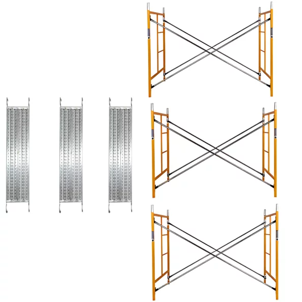 Скеле от стомана 1800 L * 900 l * 6000 h с 6 диагонала и 3 платформи.