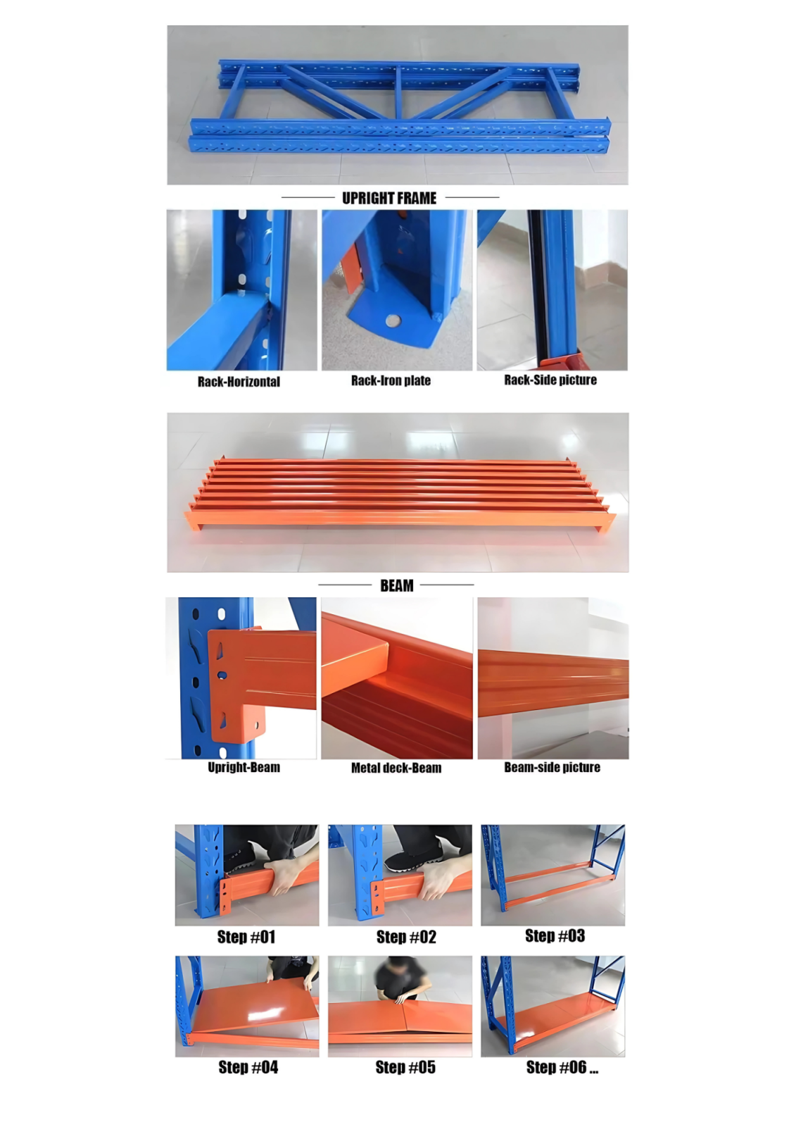 Support Alb Raft Raft profesional alb pentru depozitare L3900xl600xH2000, 1200 kg ...