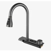 Consolă multifuncțională dotată cu baterii și accesorii,display digital led, culoare : negru ,compatibilă cu chiuveta AB7546D-A-S-1-BLK
