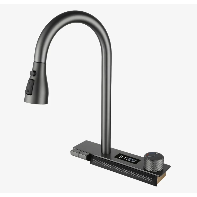 Consolă multifuncțională dotată cu baterii și accesorii,display digital led, culoare : negru ,compatibilă cu chiuveta AB7546D-A-S-1-BLK