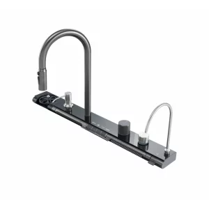 Consolă multifuncțională dotată cu baterii și accesorii,display digital led, culoare : negru ,compatibilă cu chiuveta AB8046D-A-6-3-BLK