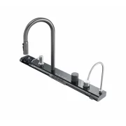 Consolă multifuncțională dotată cu baterii și accesorii,display digital led, culoare : negru ,compatibilă cu chiuveta AB7546D-A-6-3-BLK