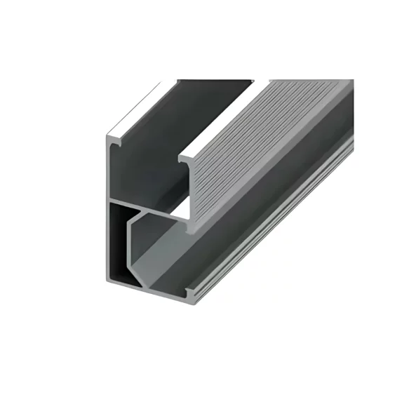Aluminium sin fotovoltaikus napelemek oldaliranyu rogzitesehez, hossza 2,4 m, szelessege 26 mm, magassaga 42 mm