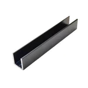 Profil rama aluminiu tip U pentru sticla - Black 6000*27*17*1.5