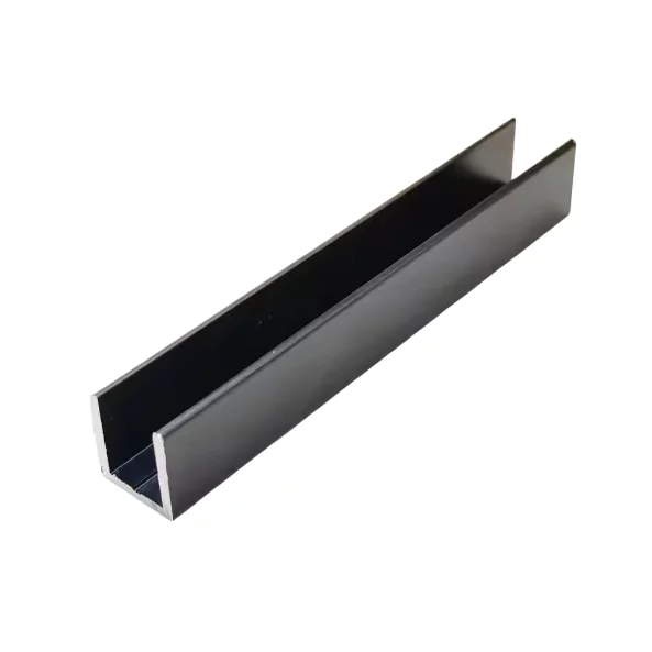 U tipusu aluminium keretprofil uveghez - Fekete 6000*27*17*1,5