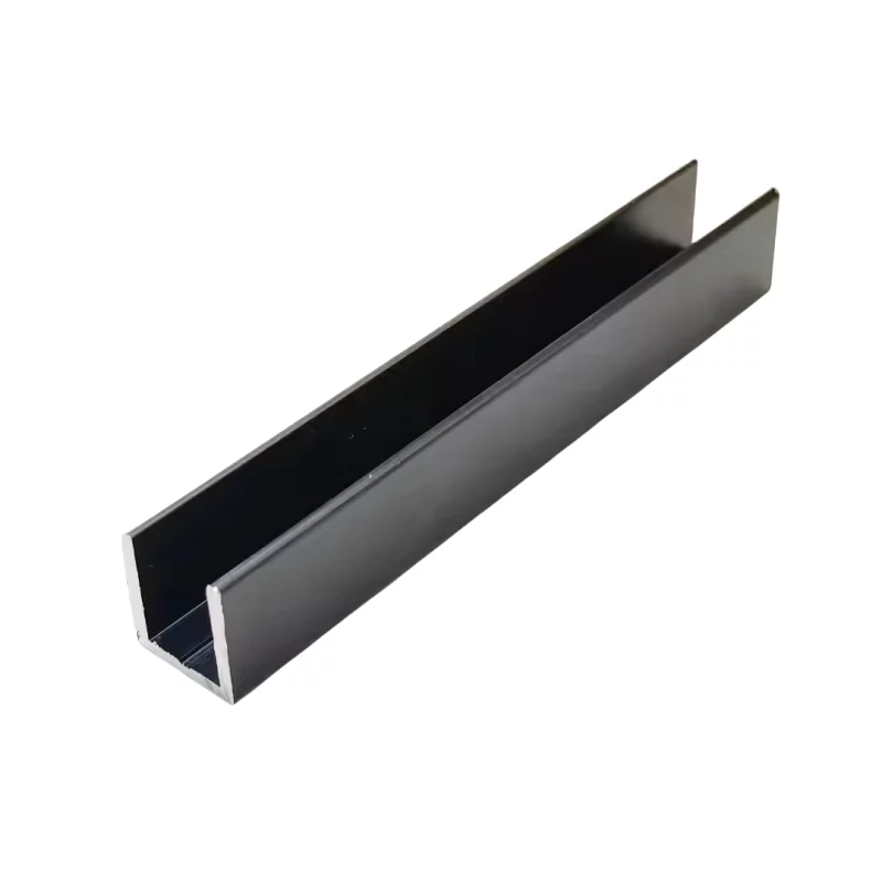 Profil rama aluminiu tip U pentru sticla - Black 6000*27*17*1.5