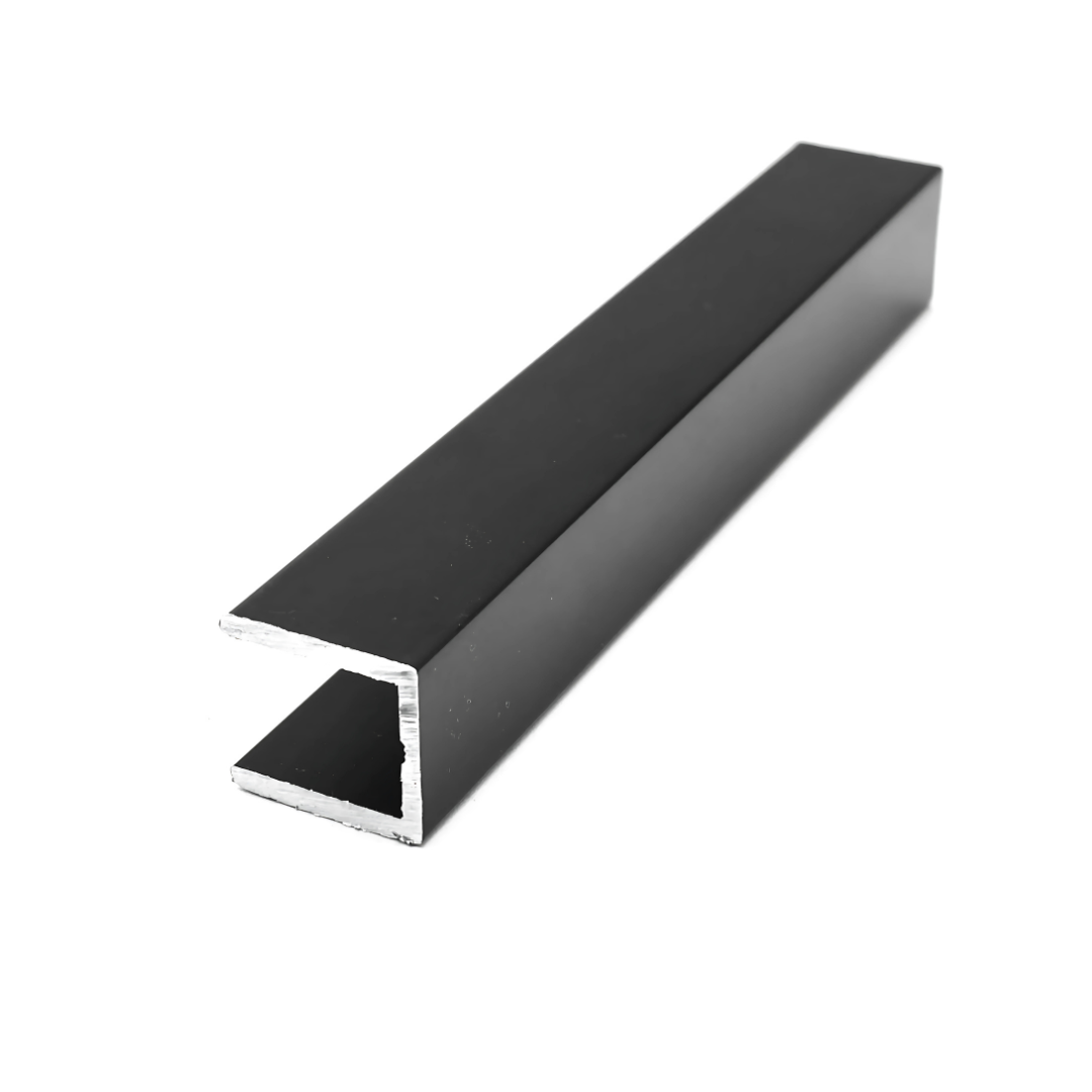 Profil rama aluminiu tip U pentru sticla - Black 6000*27*17*1.5 ...
