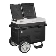 Автомобилен хладилник и ледогенератор SMART COOLER 36L, 12-24V, с колела и дръжка за лесно пренасяне, компресор и LCD дисплей.