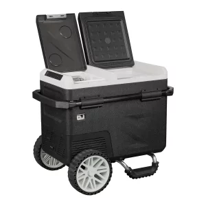 Frigider auto și mașină de făcut gheata SMART COOLER 36L, 12-24V, cu roti si maner pentru transport facil, compresor si display LCD
