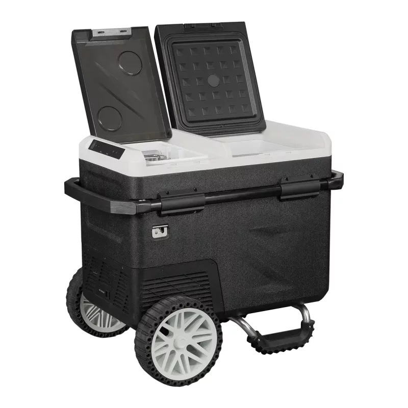 Frigider auto și mașină de făcut gheata SMART COOLER 36L, 12-24V, cu roti si maner pentru transport facil, compresor si display LCD