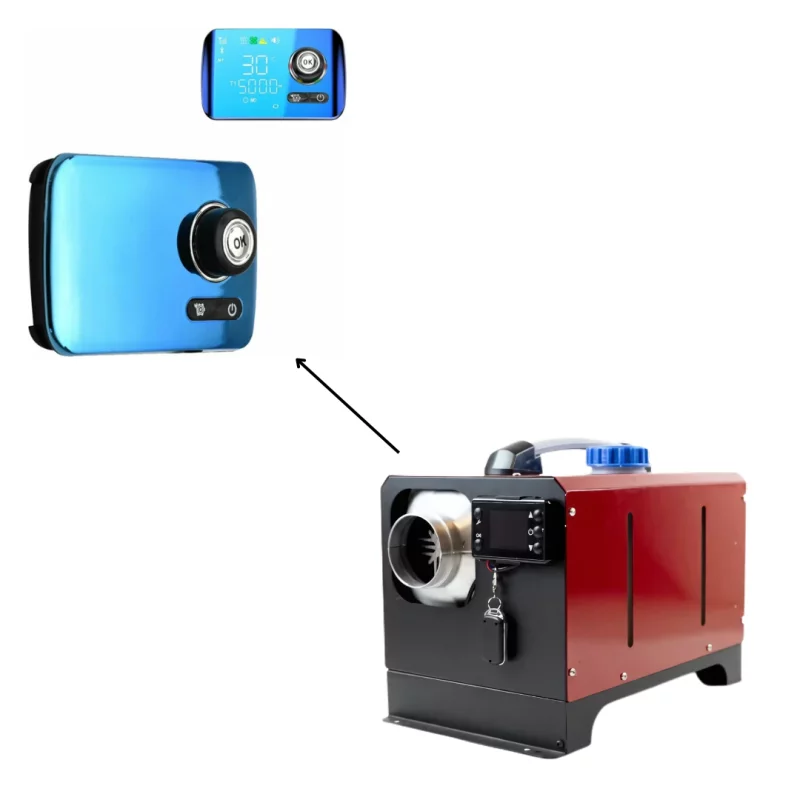 Sirocou portabil patrat premium smart heater, putere 8 kw, 12V,24V si optional 220V, display bluetooth carcasa din aluminiu si bujie japoneza kyocera, taxa verde inclusa