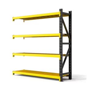 Larguero horizontal amarillo para estantería profesional 200kg/nivel 0,6 mm de grosor