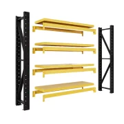 Traversa orizontala galbenă pentru raft profesional 200kg/nivel 0,6 mm grosime