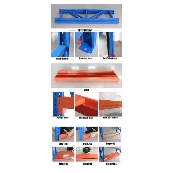 Estantería peatonal profesional para almacenaje L2000x600xH2000, 1200 kg