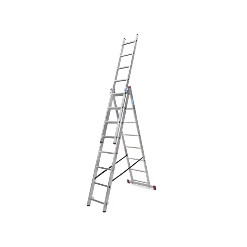 Scara profesionala din aluminiu, 3 tronsoane 3 x 8 trepte