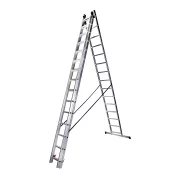 Scara profesionala din aluminiu, 3 tronsoane 3 x 15 trepte