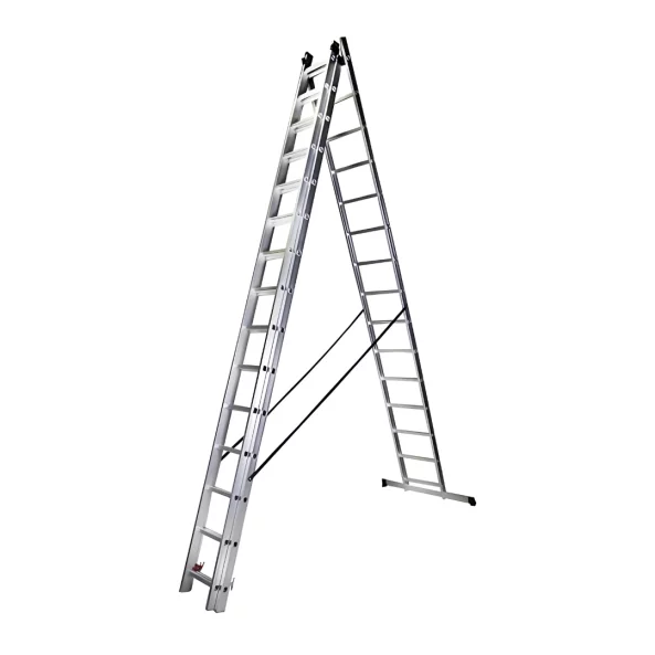 Scara profesionala din aluminiu, 3 tronsoane 3 x 15 trepte
