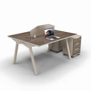 Birou operational , statie de lucru cu 2 posturi si dulapuri integrate mobile ,design modern și elegant ,calitate premium , dimensiuni 1400*1200*750