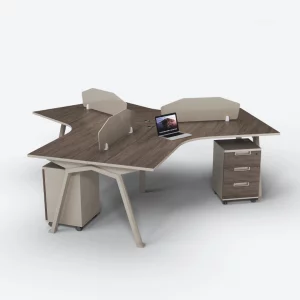 Birou operational , statie de lucru cu 3 posturi si dulapuri integrate mobile ,design modern și elegant ,calitate premium , dimensiuni 1000*1000*750 (dimensiunea unui singur birou)