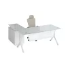 Masă birou in forma de L cu blat din sticla si dulap lateral fix ,design modern și elegant ,calitate premium , dimensiuni 1800*800*750
