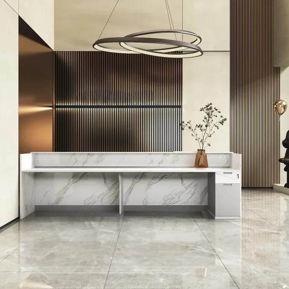Masa birou receptie ,design modern și elegant ,calitate premium, dimensiuni 2400*600*1050