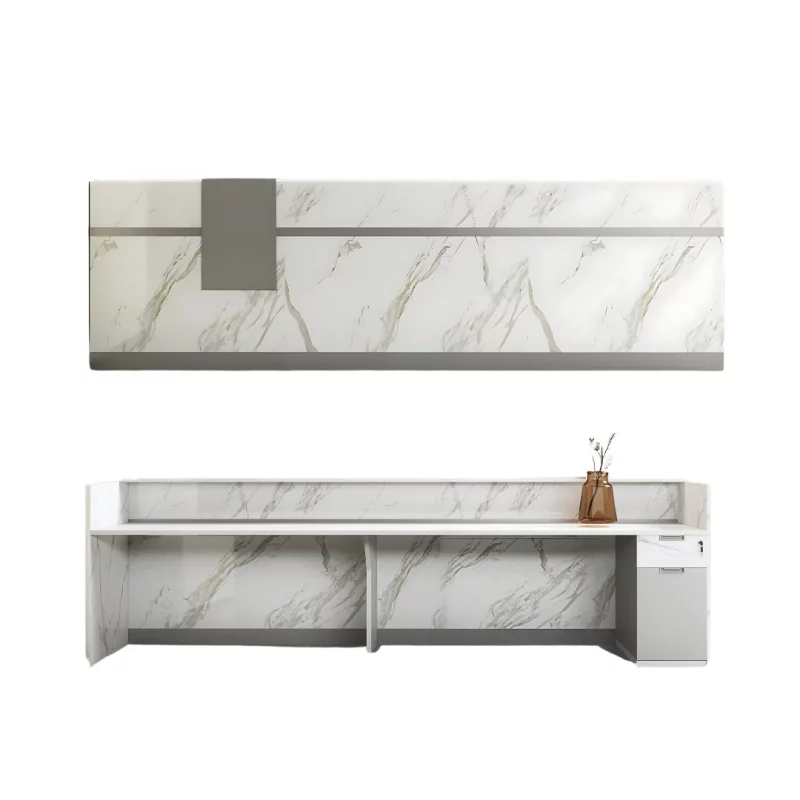 Masa birou receptie ,design modern și elegant ,calitate premium, dimensiuni 2400*600*1050
