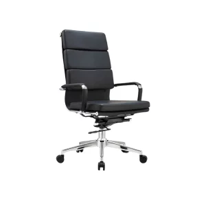 Scaun de birou ergonomic ,reglabil din piele ecologica si cadru din aluminiu ,culoare: negru  ,design modern și elegant ,calitate premium ,dimensiuni 570*535*1070-1130