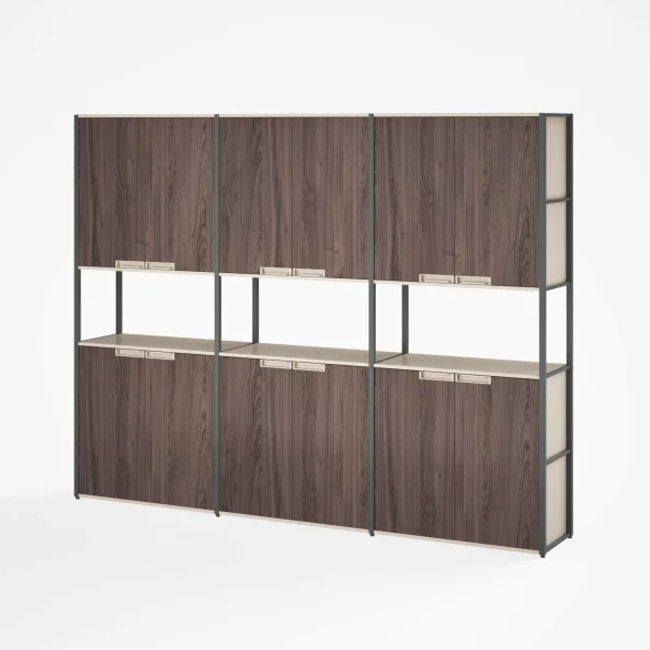 Dulap cu 6 usi si biblioteca integrata  ,design modern și elegant ,calitate premium , dimensiuni 2400*400*2000