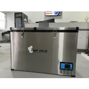 ПОВТОРНО ЗАПЕЧАТАН ПРОДУКТ! Хладилник за кола с интелигентен компресор за охлаждане, капацитет 125 литра, с Bluetooth и двойна зона за охлаждане, включен екологичен данък