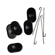 Gancho de aluminio para fijación de malla de protección en paneles fotovoltaicos