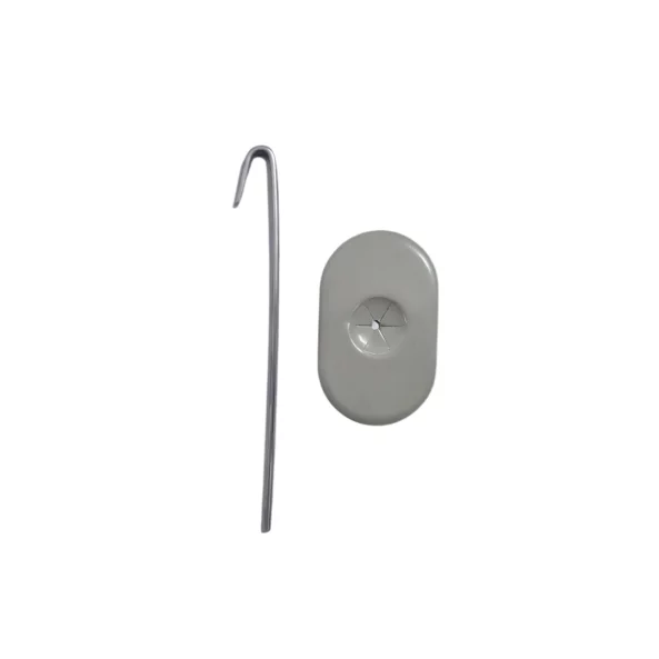 Gancho de aluminio para fijación de malla de protección en paneles fotovoltaicos