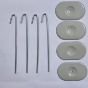 Set de 100 ganchos de aluminio para fijación de malla de protección en paneles fotovoltaicos