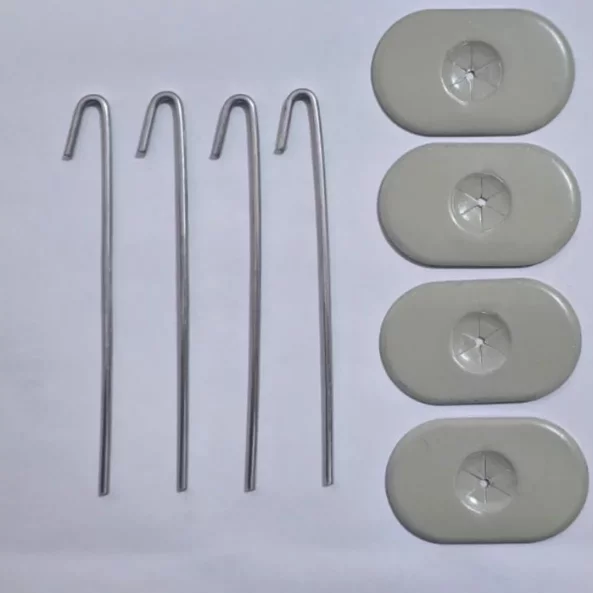 Set de 70 ganchos de aluminio para fijación de malla de protección en paneles fotovoltaicos