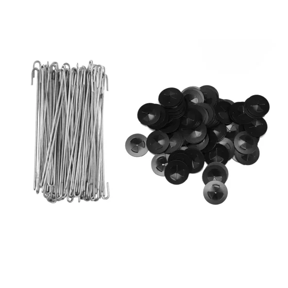 Set de 100 ganchos de acero inoxidable para fijación de malla de protección en paneles fotovoltaicos