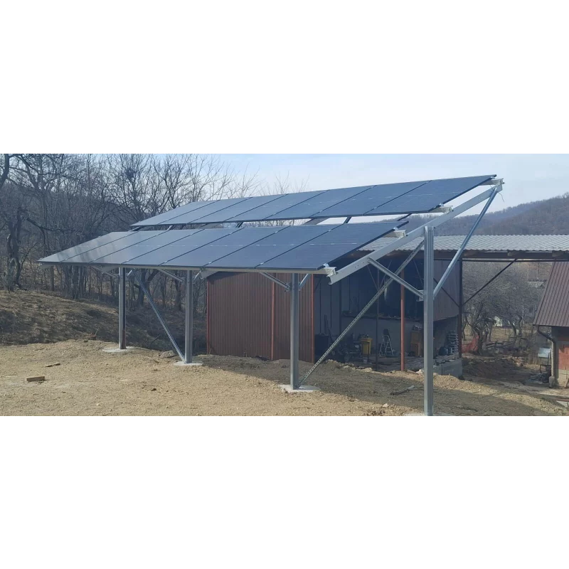 Structură din oțel pentru montaj panouri fotovoltaice, unghi reglabil-8 Kw