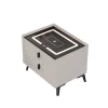 Noptiera inteligenta cu încărcare wireless și iluminare LED –culoare alb, 2 Sertare, design modern din sticlă și lemn